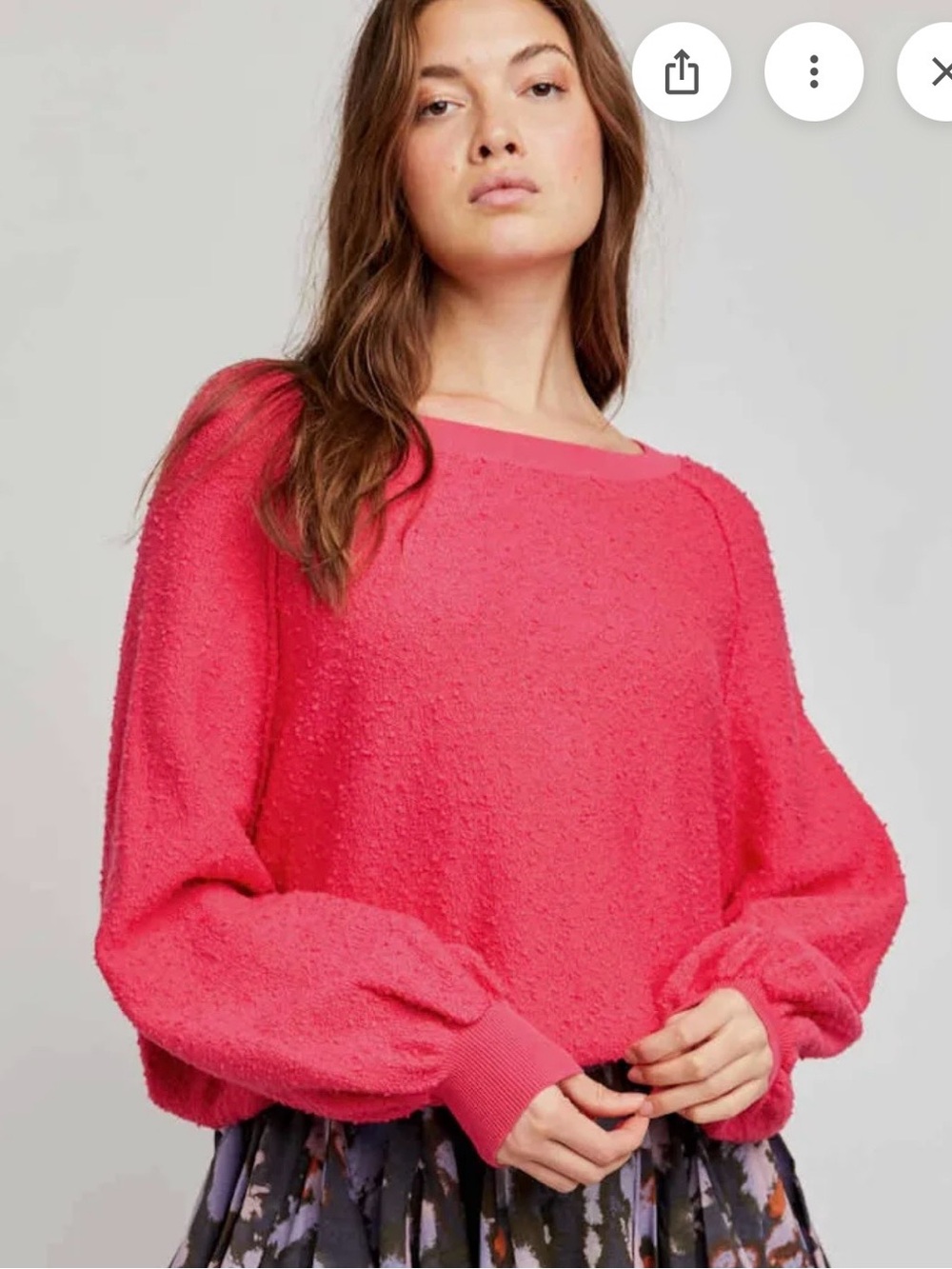 Free People Red Found My Friend Pullover